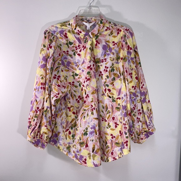 LC Lauren Conrad button down floral print top XXL - Picture 8 of 17
